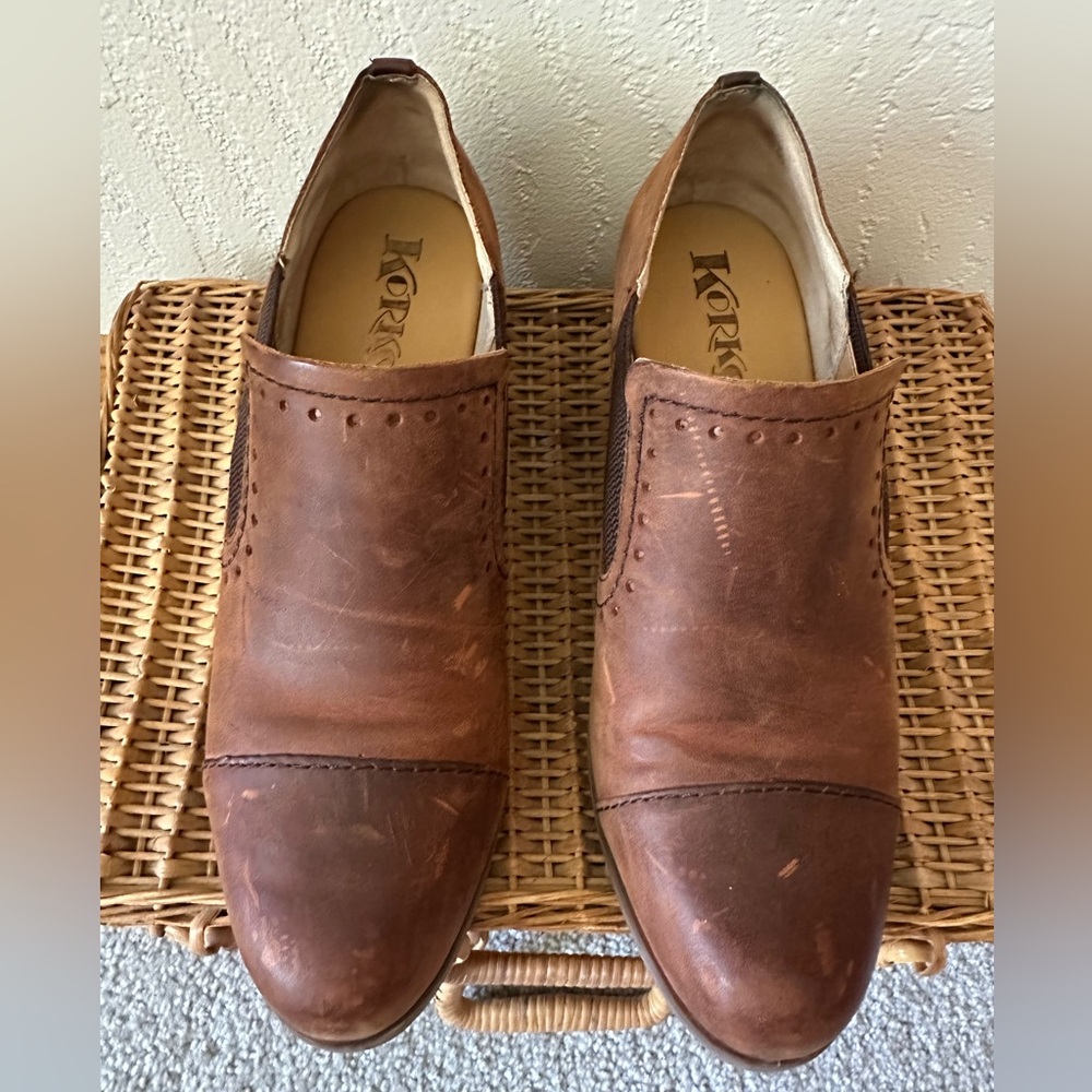 Kork-Ease Korks Gertrude Brown Leather Slip-ons Womens 8 1/2